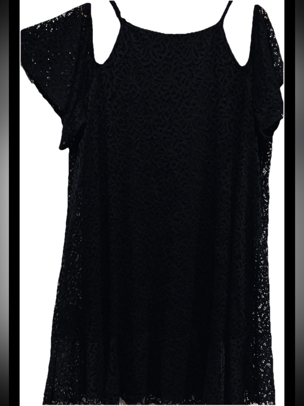 Luxology Black Lace Cold Shoulder Mini Dress Boho Romantic Cocktail NWOT Size 20